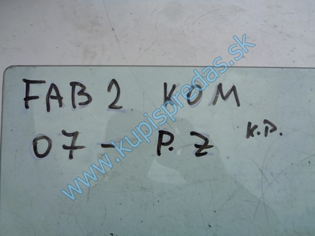 pravé zadno sklo do dverí na škodu fábiu II kombi, 